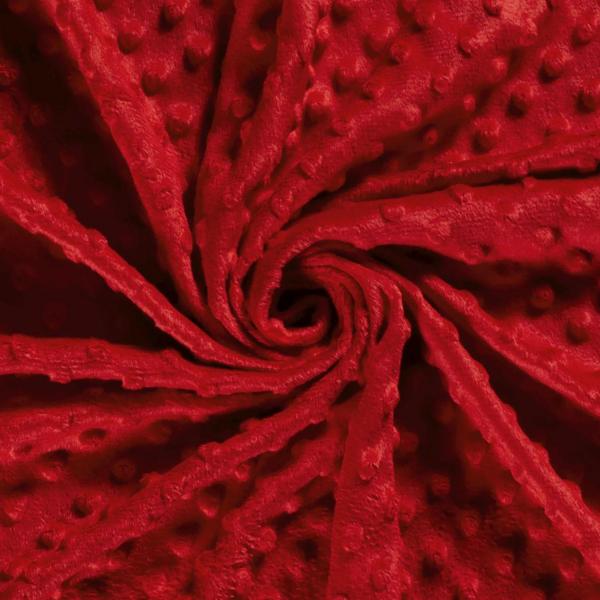 Kuschelfleece mit Microdots in Rot